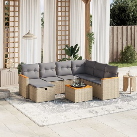 Juego de sofás jardín con cojines beige mezcla 8 pzas ratán PE de , Conjuntos de jardín - Ref: Foro24-3265336, Precio: 479,28...