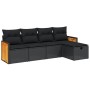 Set de muebles de jardín 5 pzas y cojines ratán sintético negro de , Conjuntos de jardín - Ref: Foro24-3265717, Precio: 301,5...
