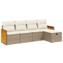Juego de sofás jardín con cojines 5 pzas ratán sintético beige de , Conjuntos de jardín - Ref: Foro24-3265720, Precio: 303,44...
