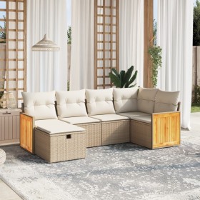 Juego de sofás jardín con cojines 6 pzas ratán sintético beige de , Conjuntos de jardín - Ref: Foro24-3265734, Precio: 392,63...