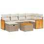 Set sofás de jardín 7 piezas y cojines ratán sintético beige de , Conjuntos de jardín - Ref: Foro24-3265741, Precio: 435,62 €...