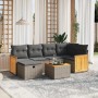 Set de sofás de jardín 7 piezas con cojines ratán PE gris de , Conjuntos de jardín - Ref: Foro24-3265743, Precio: 407,23 €, D...
