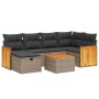 Set de sofás de jardín 7 piezas con cojines ratán PE gris de , Conjuntos de jardín - Ref: Foro24-3265743, Precio: 407,23 €, D...