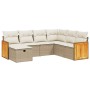 Set sofás de jardín 7 piezas y cojines ratán sintético beige de , Conjuntos de jardín - Ref: Foro24-3265762, Precio: 438,44 €...