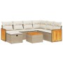 Juego de sofás de jardín con cojines beige 8 pzas ratán PE de , Conjuntos de jardín - Ref: Foro24-3265769, Precio: 482,17 €, ...
