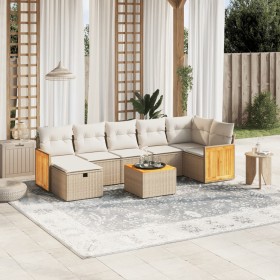 Juego de sofás de jardín con cojines beige 8 pzas ratán PE de , Conjuntos de jardín - Ref: Foro24-3265755, Precio: 482,17 €, ...