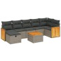 Set de sofás de jardín 8 pzas y cojines ratán sintético gris de , Conjuntos de jardín - Ref: Foro24-3265757, Precio: 463,30 €...