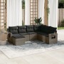 Set de sofás de jardín 7 piezas con cojines ratán PE gris de , Conjuntos de jardín - Ref: Foro24-3220499, Precio: 422,42 €, D...