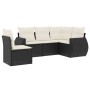 Set de muebles de jardín 5 pzas y cojines ratán sintético negro de , Conjuntos de jardín - Ref: Foro24-3221365, Precio: 325,5...