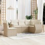 Juego de sofás jardín con cojines 5 pzas ratán sintético beige de , Conjuntos de jardín - Ref: Foro24-3221367, Precio: 384,91...