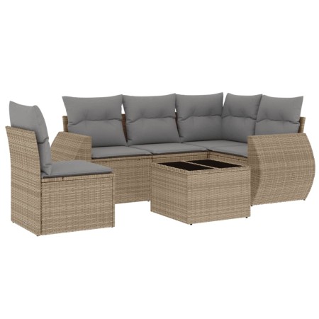 Juego de sofás jardín con cojines 6 pzas ratán sintético beige de , Conjuntos de jardín - Ref: Foro24-3221378, Precio: 396,90...