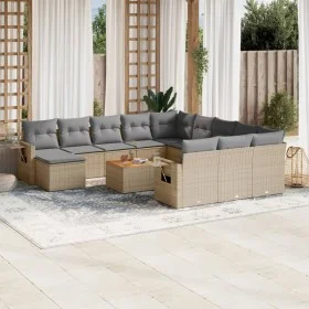 Set sofás de jardín con cojines 13 pzas ratán sintético beige de , Sofás modulares de exterior - Ref: Foro24-3224869, Precio:...