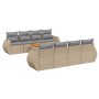 Set de sofás de jardín 9 pzas con cojines ratán sintético beige de , Conjuntos de jardín - Ref: Foro24-3224925, Precio: 558,3...