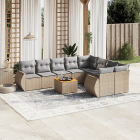 Juego de sofás jardín con cojines beige 10 pzas ratán sintético de , Conjuntos de jardín - Ref: Foro24-3225163, Precio: 592,3...