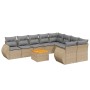 Juego de sofás jardín con cojines beige 10 pzas ratán sintético de , Conjuntos de jardín - Ref: Foro24-3225163, Precio: 592,3...