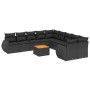 Set de sofás de jardín 11 pzas y cojines ratán sintético negro de , Conjuntos de jardín - Ref: Foro24-3225194, Precio: 689,24...