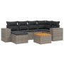 Set de sofás de jardín 7 piezas con cojines ratán PE gris de , Conjuntos de jardín - Ref: Foro24-3225549, Precio: 415,73 €, D...