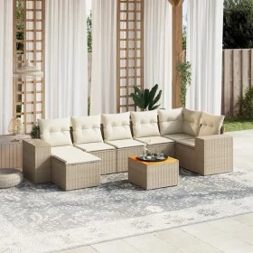 Juego de sofás de jardín con cojines beige 8 pzas ratán PE de , Conjuntos de jardín - Ref: Foro24-3225554, Precio: 529,46 €, ...