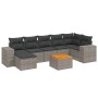 Set de sofás de jardín 8 pzas y cojines ratán sintético gris de , Conjuntos de jardín - Ref: Foro24-3225556, Precio: 473,01 €...