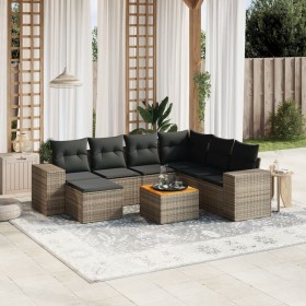 Set de sofás de jardín 8 pzas y cojines ratán sintético gris de , Conjuntos de jardín - Ref: Foro24-3225563, Precio: 473,01 €...