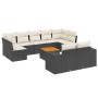 Set de sofás de jardín 10 pzas cojines ratán sintético negro de , Conjuntos de jardín - Ref: Foro24-3225594, Precio: 553,05 €...