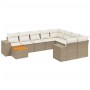 Juego de sofás jardín con cojines beige 10 pzas ratán sintético de , Conjuntos de jardín - Ref: Foro24-3225610, Precio: 652,1...