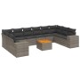 Set de sofás de jardín 11 pzas y cojines ratán sintético gris de , Conjuntos de jardín - Ref: Foro24-3225619, Precio: 652,52 ...