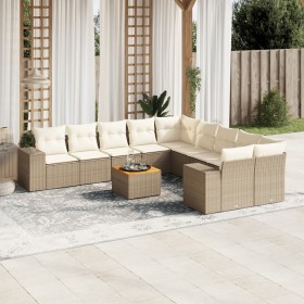 Set de sofás de jardín 11pzas con cojines ratán sintético beige de , Conjuntos de jardín - Ref: Foro24-3225638, Precio: 699,3...