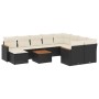 Set de sofás de jardín 11 pzas y cojines ratán sintético negro de , Conjuntos de jardín - Ref: Foro24-3226560, Precio: 573,73...