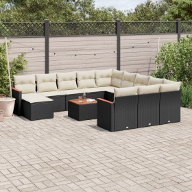 Set de sofás de jardín y cojines 13 pzas ratán sintético negro de , Conjuntos de jardín - Ref: Foro24-3226588, Precio: 715,27...