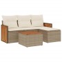 Juego de sofás jardín con cojines 5 pzas ratán sintético beige de , Conjuntos de jardín - Ref: Foro24-3227591, Precio: 279,98...