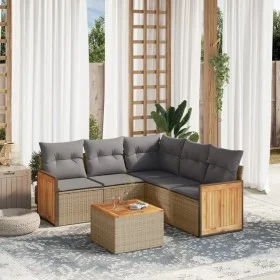 Juego de sofás jardín con cojines 6 pzas ratán sintético beige de , Conjuntos de jardín - Ref: Foro24-3227648, Precio: 390,07...
