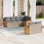 Set sofás de jardín 7 piezas y cojines ratán sintético beige de , Conjuntos de jardín - Ref: Foro24-3227823, Precio: 469,81 €...