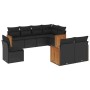 Set de sofás de jardín 8 piezas y cojines ratán sintético negro de , Conjuntos de jardín - Ref: Foro24-3227840, Precio: 530,3...