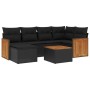 Set de comedor de jardín 7 pzas y cojines ratán sintético negro de , Conjuntos de jardín - Ref: Foro24-3227861, Precio: 410,6...