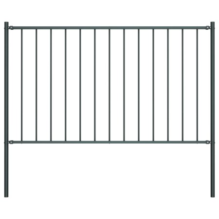 Panel valla y postes acero recubrimiento polvo gris 1,7x0,75 m de vidaXL, Paneles de vallas - Ref: Foro24-145212, Precio: 57,...