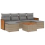 Set sofás de jardín 7 piezas y cojines ratán sintético beige de , Conjuntos de jardín - Ref: Foro24-3227907, Precio: 369,40 €...