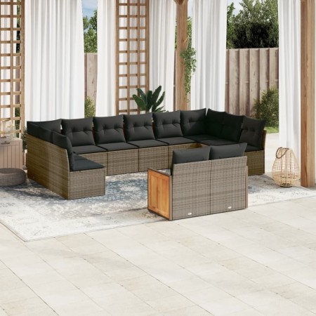 Set de sofás de jardín y cojines 12 pzas ratán sintético gris de , Conjuntos de jardín - Ref: Foro24-3228125, Precio: 701,84 ...