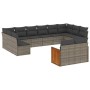 Set de sofás de jardín y cojines 12 pzas ratán sintético gris de , Conjuntos de jardín - Ref: Foro24-3228125, Precio: 701,84 ...