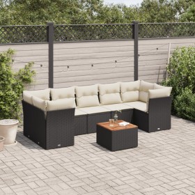 Set de sofás de jardín y cojines 8 piezas ratán sintético negro de , Conjuntos de jardín - Ref: Foro24-3255839, Precio: 480,9...
