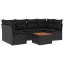 Set de comedor de jardín 7 pzas y cojines ratán sintético negro de , Conjuntos de jardín - Ref: Foro24-3255887, Precio: 429,3...