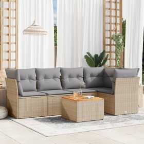 Juego de sofás jardín con cojines beige mezcla 6 pzas ratán PE de , Conjuntos de jardín - Ref: Foro24-3255961, Precio: 387,56...