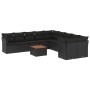 Set de sofás de jardín 11 pzas y cojines ratán sintético negro de , Conjuntos de jardín - Ref: Foro24-3256181, Precio: 672,41...