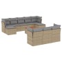 Juego de sofás jardín con cojines beige mezcla 11 pzas ratán PE de , Conjuntos de jardín - Ref: Foro24-3256213, Precio: 686,8...