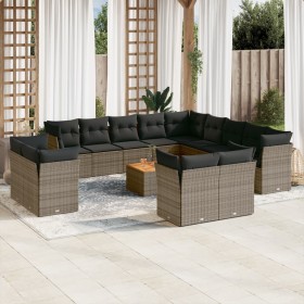Set de sofás de jardín 14 pzas con cojines ratán sintético gris de , Conjuntos de jardín - Ref: Foro24-3256291, Precio: 906,2...