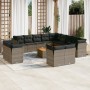 Set de sofás de jardín 14 pzas con cojines ratán sintético gris de , Conjuntos de jardín - Ref: Foro24-3256291, Precio: 906,2...