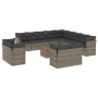 Set de sofás de jardín 14 pzas con cojines ratán sintético gris de , Conjuntos de jardín - Ref: Foro24-3256291, Precio: 906,2...