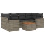 Set de sofás de jardín 7 piezas con cojines ratán PE gris de , Conjuntos de jardín - Ref: Foro24-3256354, Precio: 445,39 €, D...