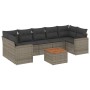 Set de sofás de jardín 8 pzas y cojines ratán sintético gris de , Conjuntos de jardín - Ref: Foro24-3256368, Precio: 485,61 €...
