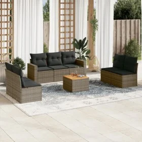 Set de sofás de jardín 8 pzas y cojines ratán sintético gris de , Conjuntos de jardín - Ref: Foro24-3256410, Precio: 460,89 €...